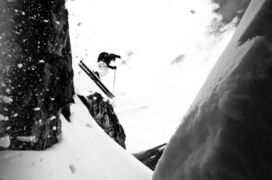 Scott Kennet sking near Camp Hale, Colorado.